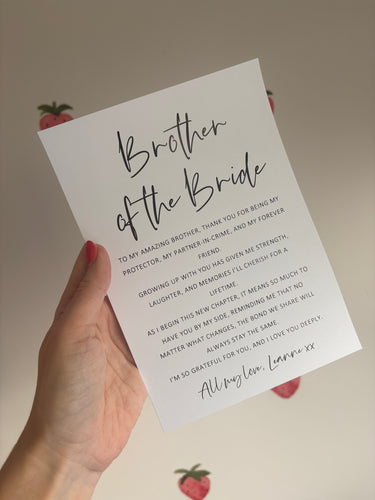 Brother of the Bride | New Words | Foil Print keepsake