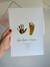 Load image into Gallery viewer, Personalised foil handprint / footprint keepsake (Copy)