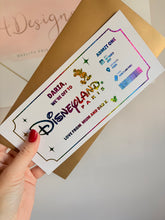 Load image into Gallery viewer, Personalised Foil Disneyland Paris Voucher Ticket
