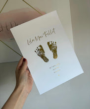 Load image into Gallery viewer, Personalised foil handprint / footprint keepsake