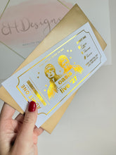 Load image into Gallery viewer, Personalised Oasis Concert Ticket | Oasis Live 2027 Foil Ticket | Foil Concert Ticket Gift | Black &amp; White Music Gift | Concert Keepsake