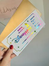 Load image into Gallery viewer, Personalised Foil Disneyland Paris Voucher Ticket