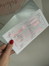 Load image into Gallery viewer, Personalised foil girly hearts gift cheque