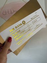 Load image into Gallery viewer, Personalised foil gift cheque