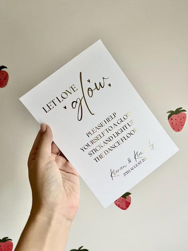 Let love glow Foil Wedding Print
