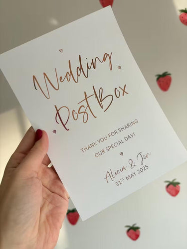 Wedding post box Foil Wedding Print