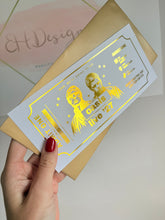 Load image into Gallery viewer, Personalised Oasis Concert Ticket | Oasis Live 2027 Foil Ticket | Foil Concert Ticket Gift | Black &amp; White Music Gift | Concert Keepsake