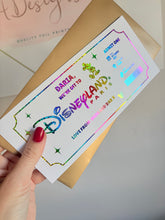 Load image into Gallery viewer, Personalised Foil Disneyland Paris Voucher Ticket