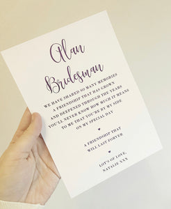 Bridesman Male Bridesmaid Foil Wedding Print