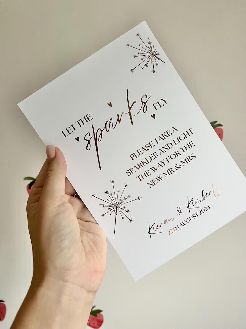 Let the sparks fly wedding Foil Print
