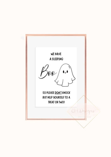 We have a sleeping boo Halloween  print