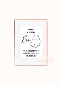 We have a sleeping boo Halloween  print