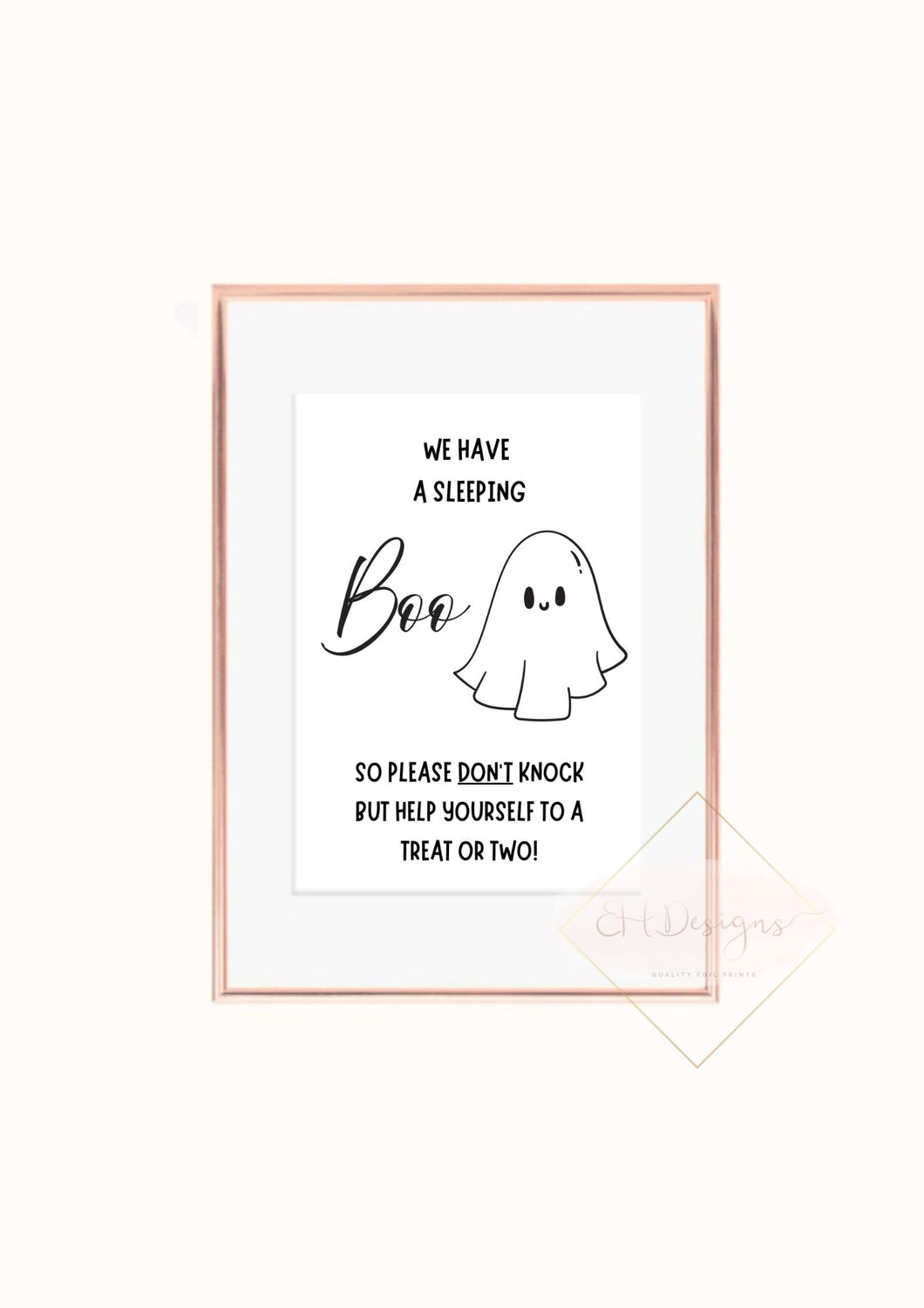 We have a sleeping boo Halloween  print