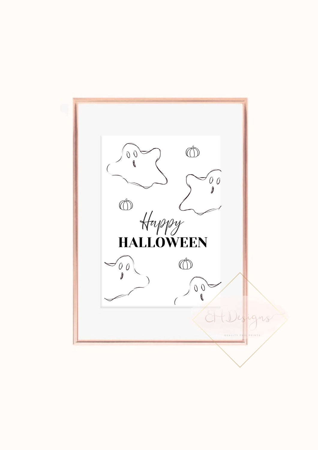 Happy Halloween Ghost Foil Print