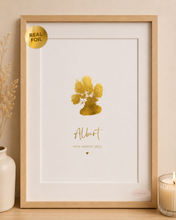 Load image into Gallery viewer, Personalised foil pet paw print keepsake