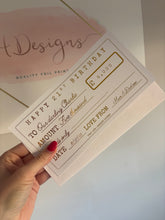 Load image into Gallery viewer, Personalised foil gift cheque