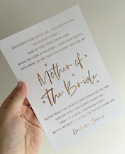 Load image into Gallery viewer, Mother of the Bride Foil Print (with hearts)