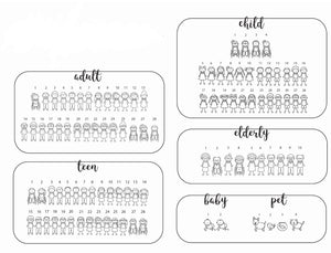 Grandchildren print with stick icons