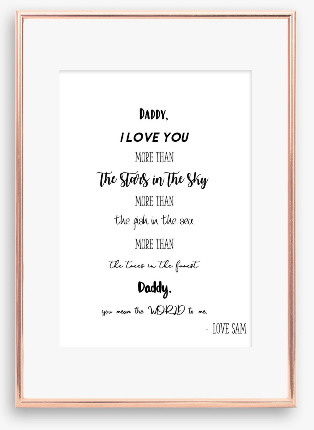 Daddy I love you more than V2