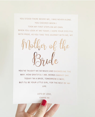 Mother of the Bride Foil Print