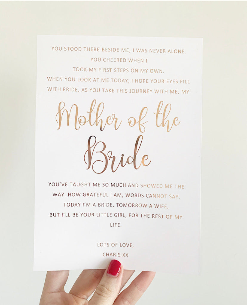 Mother of the Bride Foil Print