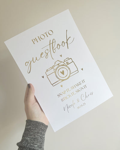Photo Guestbook Foil Wedding Print