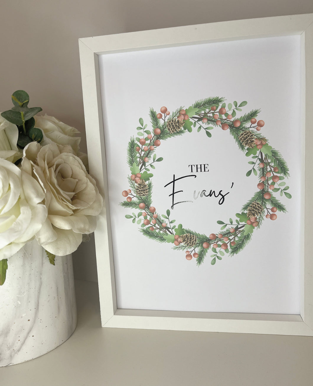 Christmas Family Wreath Print