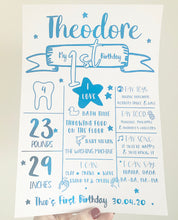 Load image into Gallery viewer, Baby’s 1st Birthday Print