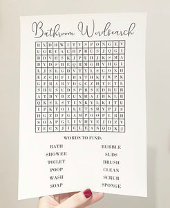 Bathroom Wordsearch