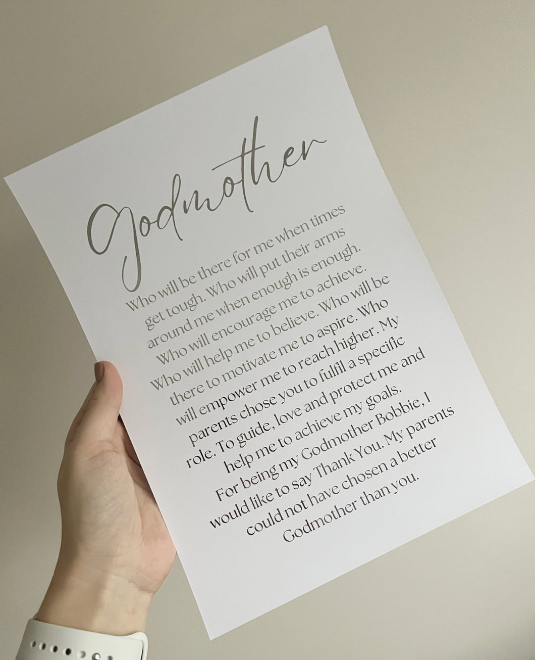Godmother Poem Print