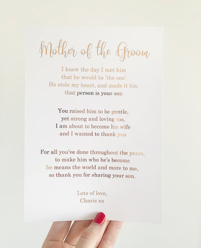Mother of the Groom Foil Print