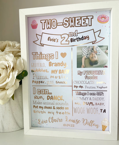 Two-sweet 2nd Birthday Print