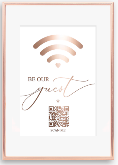 Be our guest wifi print with QR code