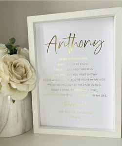 Step Dad / Father of the Bride Foil Print