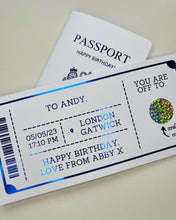 Load image into Gallery viewer, Personalised scratch off reveal ticket &amp; passport voucher