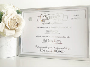 Adoption certificate