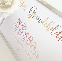 Load image into Gallery viewer, Grandchildren print with stick icons