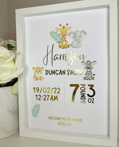 Safari Theme Newborn Print