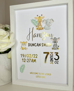 Safari Theme Newborn Print