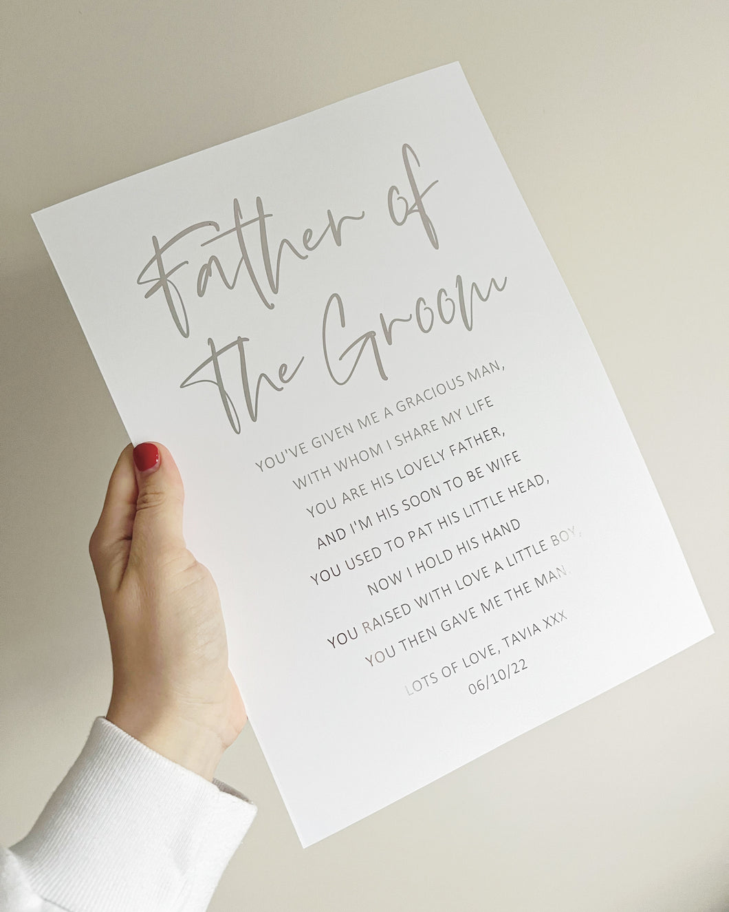Father in Law | Father of the Groom Wedding Foil Print