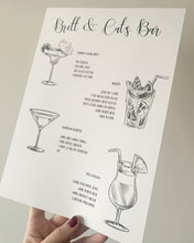 Load image into Gallery viewer, Cocktail Bar Menu