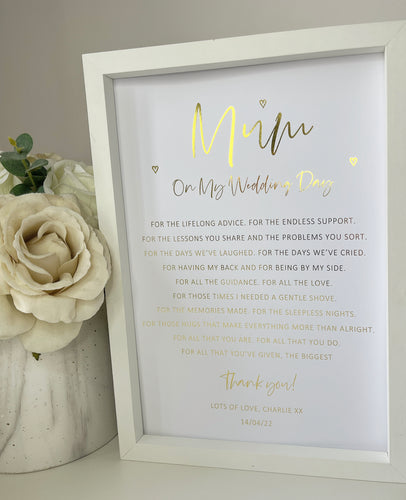 Mum | Mother of the Bride Foil Print