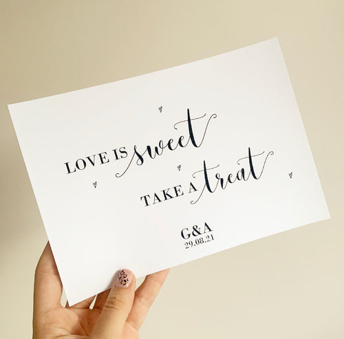 Love is sweet wedding Foil Wedding Print