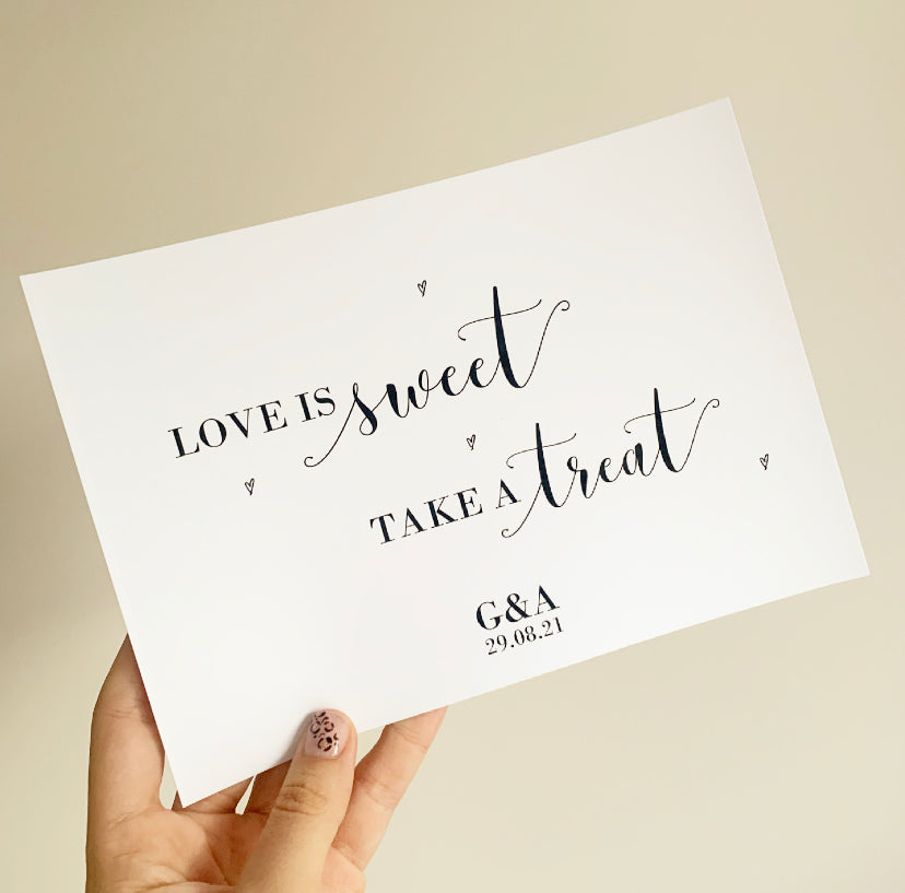 Love is sweet wedding Foil Wedding Print