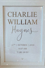 Load image into Gallery viewer, Newborn Name Print