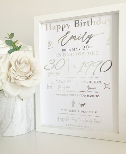 30th Birthday / Year Print - V2