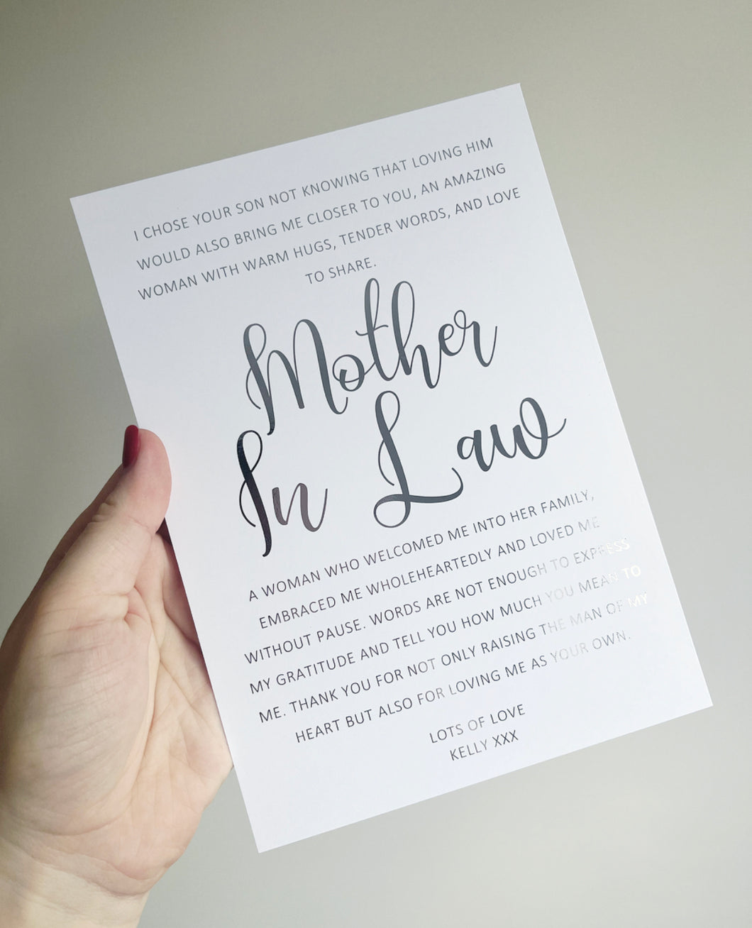 Mother in Law Wedding Foil Print