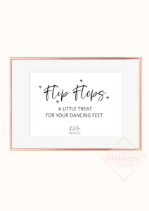 Flip Flops - a little treat for your dancing feet Foil Wedding Print - v2