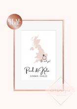 Load image into Gallery viewer, Map She Said Yes Engagement Print