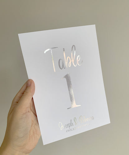Foil Table numbers